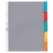 Разделитель индексный Durable 6630-19 A4 пластик 5 индексов с карманами цветные разделы