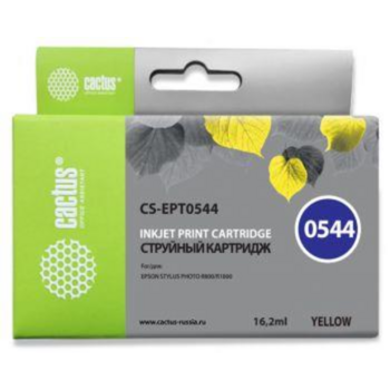 Cactus C13T05444010 Картридж струйный CS-EPT0544 желтый для Epson Stylus Photo R800/ R1800 (16,2ml)
