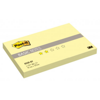 Блок самоклеящийся бумажный 3M Post-it Basic 655R-BY 7100020768 76x127мм 100лист. желтый канареечный 1цв.в упак.