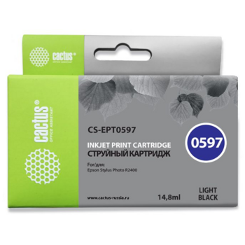 Картридж струйный Cactus CS-EPT0597 серый (14.8мл) для Epson Stylus Photo R2400