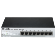 D-Link DES-1210-08P/C2A Настраиваемый коммутатор WebSmart с 8 портами 10/100Base-TX с поддержкой PoE 802.3af (15,4 Вт), PoE-бюджет 72 Вт