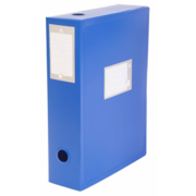 Короб архивный вырубная застежка Бюрократ -BA100/08BLUE пластик 0.8мм корешок 100мм 330х245мм синий