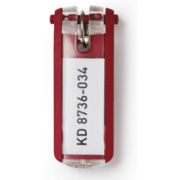 Брелок для ключей Durable 1957-03 инфо-окно красный (упак.:6шт) пластиковый пакет