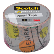 Клейкая лента декоративная 3M Scotch Washi 7000048132 путешествие шир.30мм дл.10м