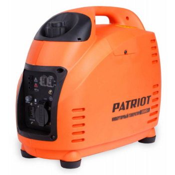 Генератор инверторный PATRIOT 2000i [474101035] {Двигатель 4т, АИ-92, 72сс,мощность рабочая/максимальная -1,5/1,8 кВт, объём бака - 3,6 л, 1 розетка Euro 16A, вес 18,5 кг}