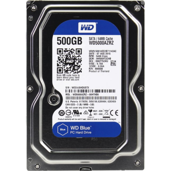 Жесткий диск SATA 500GB 6GB/S 64MB BLUE WD5000AZRZ WDC Жесткий диск WD5000AZRZ Blue WDC вместимостью 500 Гб, стандартный форм-фактор 3,5 дюйма. Для подключения к материнской плате используется интерфейс SATA III. Частота вращения шпинделя 5400 об/мин.