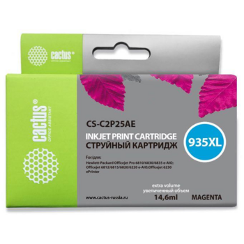 Картридж струйный Cactus CS-C2P25AE №935XL пурпурный (14.6мл) для HP DJ Pro 6230/6830