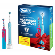 Набор электрических зубных щеток Oral-B Family PRO 500 + STAGES POWER FROZEN белый/голубой