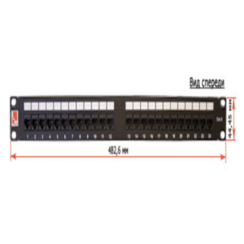 Патч-панель Lanmaster TWT-PP24UTP/6 19" 1U 24xRJ45 кат.6 UTP