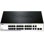 Сетевое оборудование D-Link DES-1210-28/C1A Настраиваемый коммутатор WebSmart с 24 портами 10/100Base-TX, 2 портами 10/100/1000BASE-T, 2 комбо-портами 100/1000BASE-T/SFP