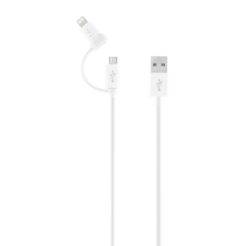 Кабель Belkin F8J169yw1M-APL F8J169DS1M-APL Lightning (m) USB A(m) 0.91м белый