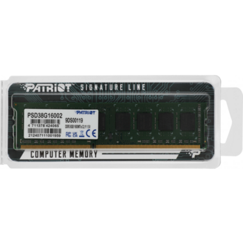 Память DDR3 8GB 1600MHz Patriot PSD38G16002 Signature Line RTL PC3-12800 CL11 DIMM 240-pin 1.5В dual rank Ret