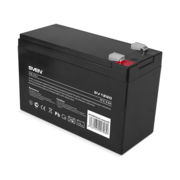 Батарея SVEN SV 1290 (12V 9Ah), напряжение 12В, емкость 9А*ч, макс. ток разряда 128А, макс. ток заряда 2.7А, свинцово-кислотная типа AGM, тип клемм F2, Д/Ш/В 151/65/94, 2.65кг Battery SVEN SV 1290 (12V 9Ah), 12V voltage, 9A*h capacity, max. discharging ra