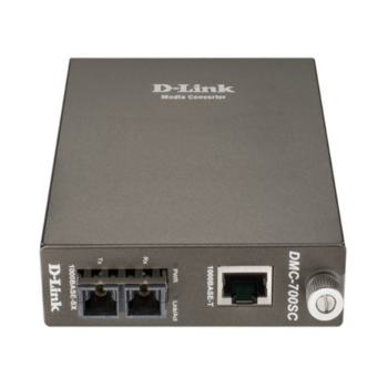 Медиаконвертер D-Link DMC-700SC/B9A, Media Converter with 1 1000Base-T port and 1 1000Base-SX port.Up to 550m, multi-mode Fiber, SC connector, Jumbo frame, Transmitting and Receiving wavelength: 850nm.