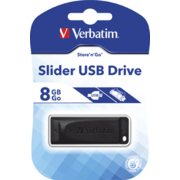 Флеш Диск Verbatim 8Gb Slider 98695 USB2.0 черный