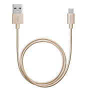 Кабель Deppa Alum 72191 micro USB B (m) USB A(m) 1.2м золотистый