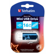 носитель информации Verbatim USB Drive 16Gb Mini Neon Edition Blue 49395 {USB2.0}