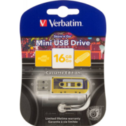 носитель информации Verbatim USB Drive 16Gb Mini Cassette Edition Yellow 49399 {USB2.0}
