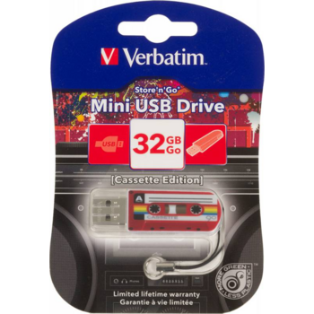 носитель информации Verbatim USB Drive 32Gb Mini Cassette Edition Red 49392 {USB2.0}