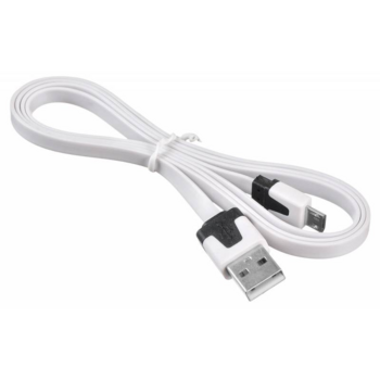 Кабель Buro BHP MICROUSB 1M FLAT USB (m)-micro USB (m) 1м белый плоский