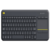 Клавиатура беспроводная Logitech K400 Plus Black [920-007147] черная, мультимедийная, 85 клавиш, сенсорная панель, 2.4GHz, USB-ресивер (Logitech Unifying®), (059443)