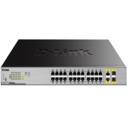 Коммутатор D-Link DGS-1026MP/A1A, L2 Unmanaged Switch with 24 10/100/1000Base-T ports and 2 100/1000Base-T SFP combo-ports (24 PoE ports 802.3af/802.3at (30 W), PoE Budget 370).8K Mac address, Auto-sensing, 802