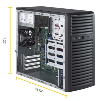 Серверная платформа Supermicro SuperWorkstation SYS-5039D-I ( X11SSL-F, CSE-731i-300B) ( LGA 1151, E3-1200 v6/v5, Intel® C232 chipset, 4xDDR4 Up to 64GB Unbuffered ECC UDIMM, 1 PCI-E 3.0 x8 (in x16), 1 PCI-E 3.0 x8, and 1 PCI-E 3.0 x4 (in x8 slot), 1 VGA,