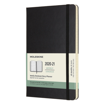 Еженедельник Moleskine ACADEMIC WKNT Large 130х210мм датир.18мес 208стр. черный