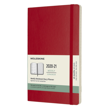 Еженедельник Moleskine ACADEMIC SOFT WKNT Large 130х210мм датир.18мес 208стр. мягкая обложка красный