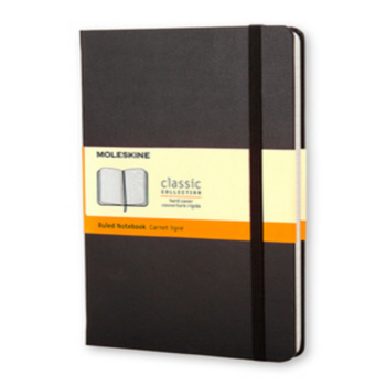 Блокнот Moleskine CLASSIC QP060 Large 130х210мм 240стр. линейка твердая обложка фиксирующая резинка черный