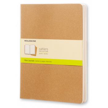 Блокнот Moleskine CAHIER JOURNAL QP423 XLarge 190х250мм обложка картон 120стр. нелинованный бежевый (3шт)