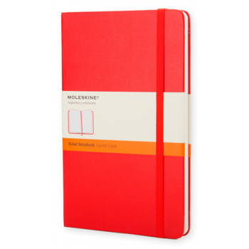 Блокнот Moleskine CLASSIC QP060R Large 130х210мм 240стр. линейка твердая обложка фиксирующая резинка красный