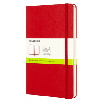 Блокнот Moleskine CLASSIC QP062R Large 130х210мм 240стр. нелинованный твердая обложка фиксирующая резинка красный