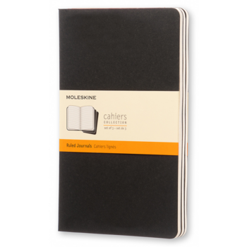 Блокнот Moleskine CAHIER JOURNAL QP316 Large 130х210мм обложка картон 80стр. линейка черный (3шт)