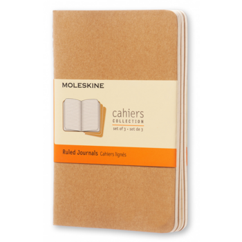 Блокнот Moleskine CAHIER JOURNAL QP411 Pocket 90x140мм обложка картон 64стр. линейка бежевый (3шт)