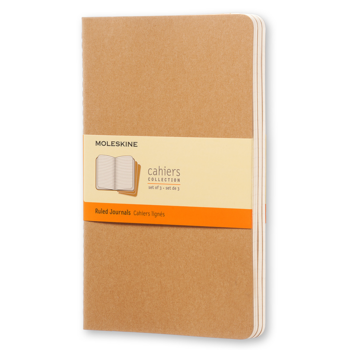 Блокнот Moleskine CAHIER JOURNAL QP416 Large 130х210мм обложка картон 80стр. линейка бежевый (3шт)