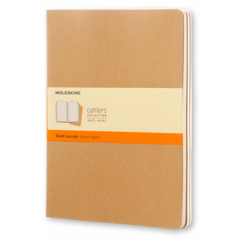 Блокнот Moleskine CAHIER JOURNAL QP421 XLarge 190х250мм обложка картон 120стр. линейка бежевый (3шт)