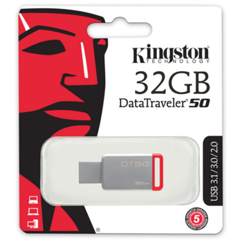 Носитель информации Kingston USB Drive 32Gb DT50/32GB {USB3.1}