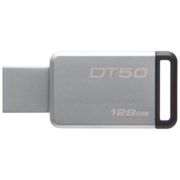 Флеш Диск Kingston 128Gb DataTraveler 50 DT50/128GB USB3.1 серебристый/черный