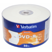 Verbatim Диски DVD-R 4,7 Gb 16x DataLife Inkjet Printable, Shrink, 50 шт (43793)