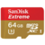 Флеш карта microSDXC 64Gb Class10 Sandisk SDSQXVF-064G-GN6MA Extreme + adapter