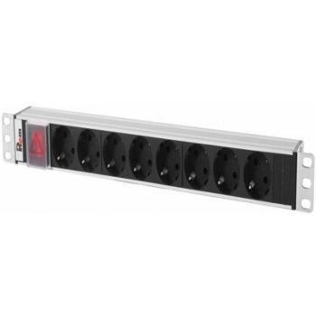 ЦМО Блок розеток Rem-10 без шнура с выкл., 8 Schuko, вход IEC 60320 C14, 10A, алюм., 19" (R-10-8S-V-440-Z)