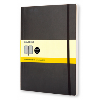 Блокнот Moleskine CLASSIC SOFT QP622 XLarge 190х250мм 192стр. клетка мягкая обложка черный