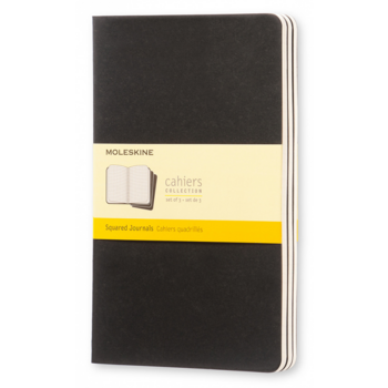 Блокнот Moleskine CAHIER JOURNAL QP317 Large 130х210мм обложка картон 80стр. клетка черный (3шт)