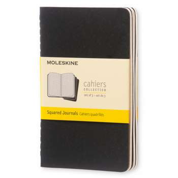 Блокнот Moleskine CAHIER JOURNAL QP312 Pocket 90x140мм обложка картон 64стр. клетка черный (3шт)