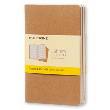 Блокнот Moleskine CAHIER JOURNAL QP412 Pocket 90x140мм обложка картон 64стр. клетка бежевый (3шт)