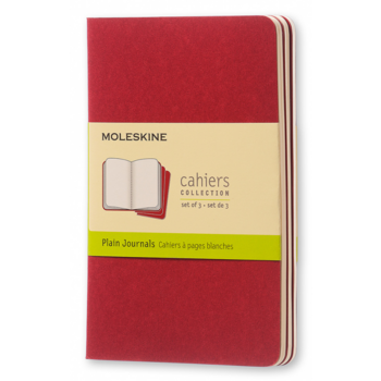 Блокнот Moleskine CAHIER JOURNAL CH113 Pocket 90x140мм обложка картон 64стр. нелинованный клюквенный (3шт)