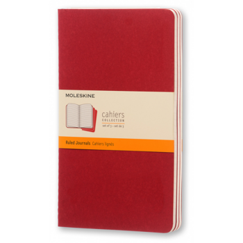 Блокнот Moleskine CAHIER JOURNAL CH116 Large 130х210мм обложка картон 80стр. линейка клюквенный (3шт)