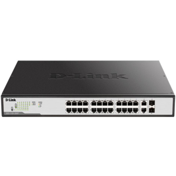 Коммутатор D-Link DGS-1100-26MP 26G 24PoE 370W настраиваемый