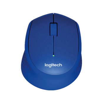 Мышь беспроводная Logitech M330 Silent Plus Blue [910-004910] синяя, оптическая, 1000dpi, 2.4GHz, USB-ресивер, бесшумная, под правую руку (066687)